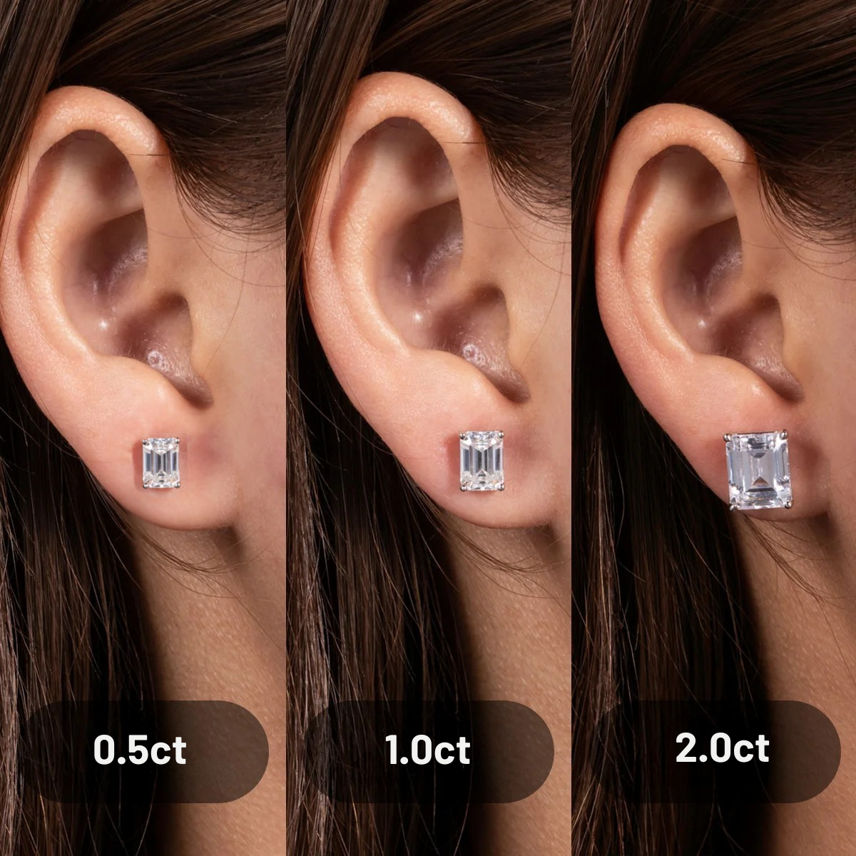 Brinco Esmeralda Haste em Ouro 10k