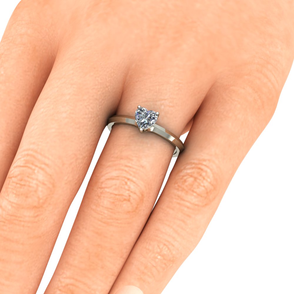 Anel de noivado com diamante de coração Gênova