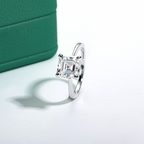 Anel Solitário Asscher Moissanite