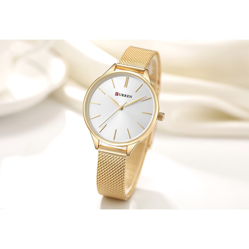 Relógio minimalista feminino original coleção Curren Bella Viena