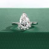 Anel Flower Pear Moissanite
