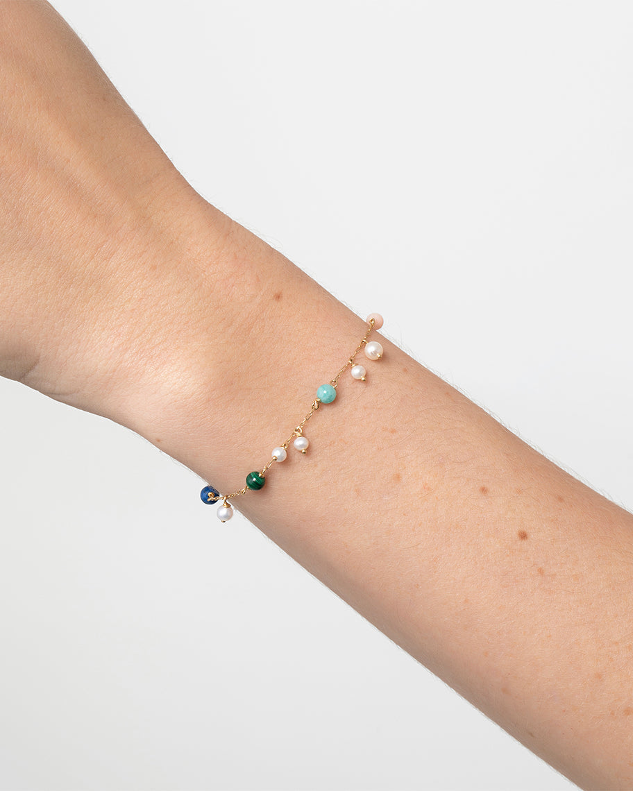 Pulseira Salinas em Ouro 18K com Pedras Coloridas