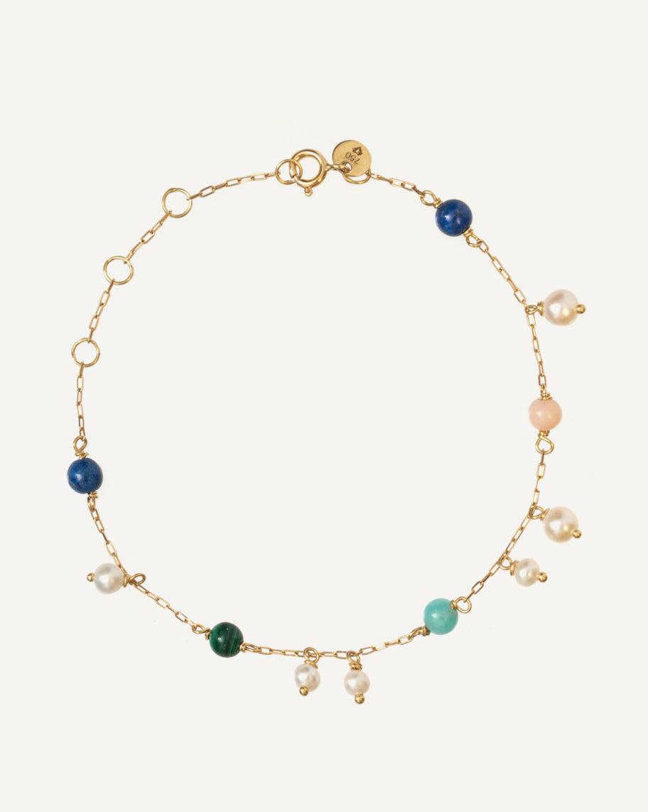 Pulseira Salinas em Ouro 18K com Pedras Coloridas