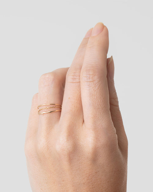 Anéis Tiny Trio em Ouro 18K