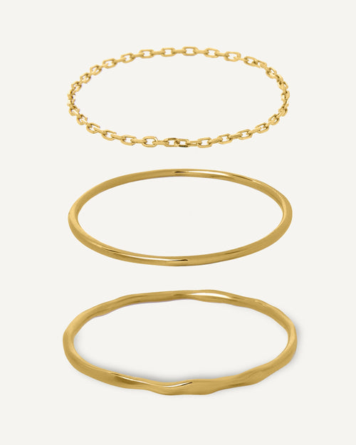 Anéis Tiny Trio em Ouro 18K