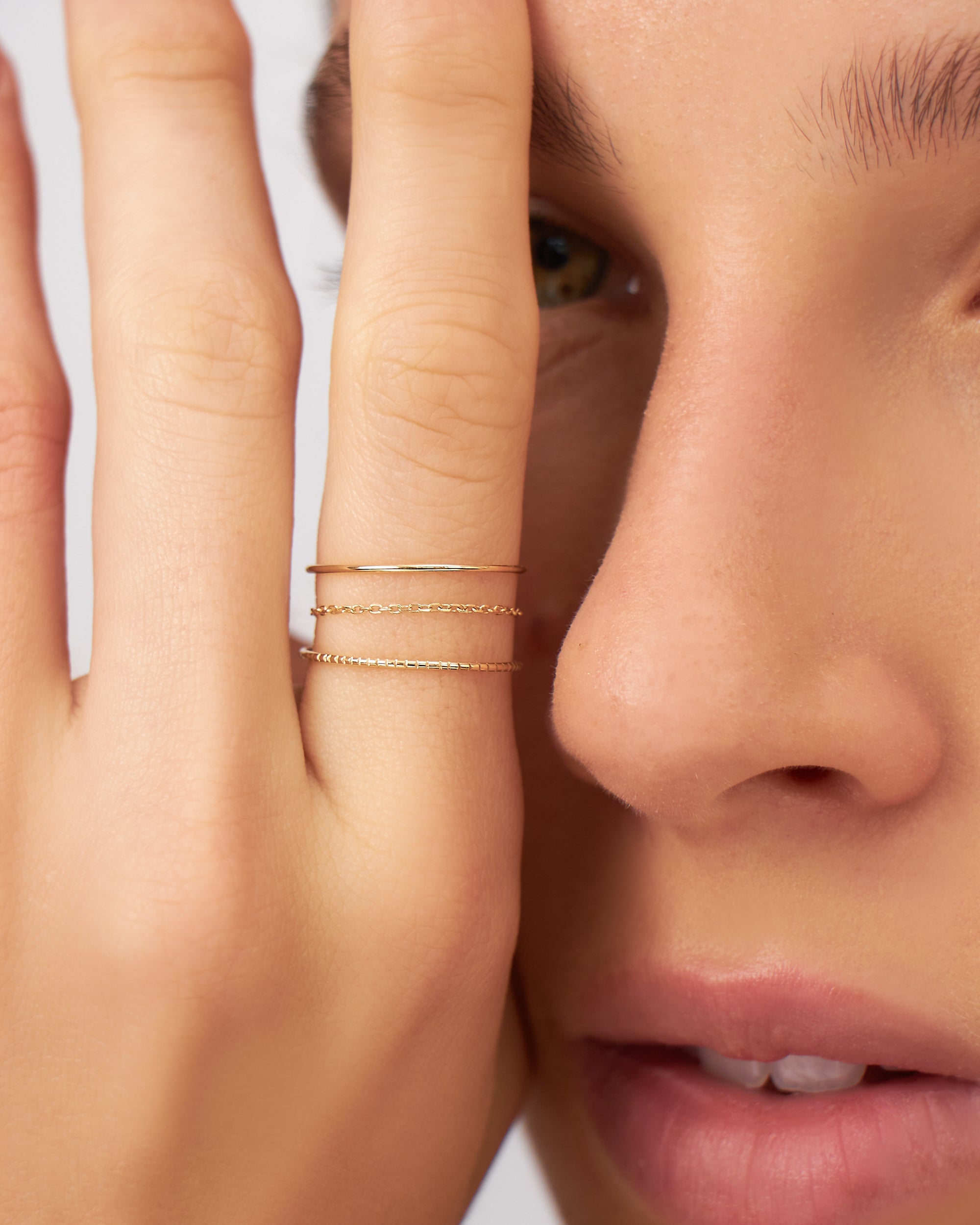 Anéis Tiny Trio Lil em Ouro 18K