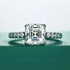 Anel Promise Asscher Moissanite