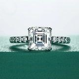Anel Promise Asscher Moissanite
