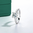 Anel Promise Asscher Moissanite