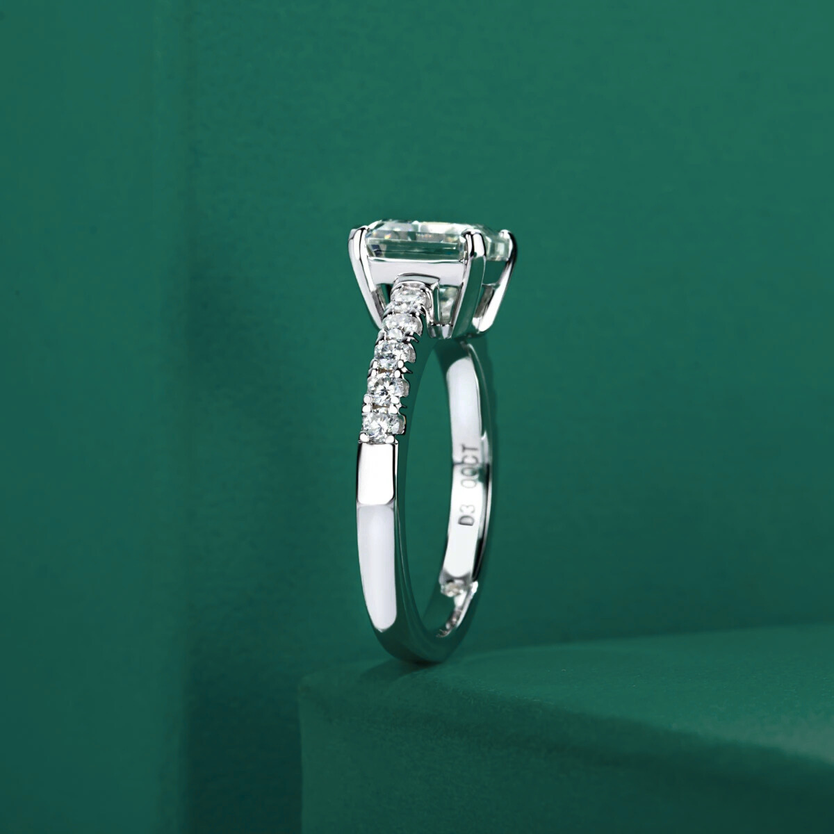 Anel Promise Asscher Moissanite