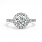 Anel Beatriz Halo Moissanite