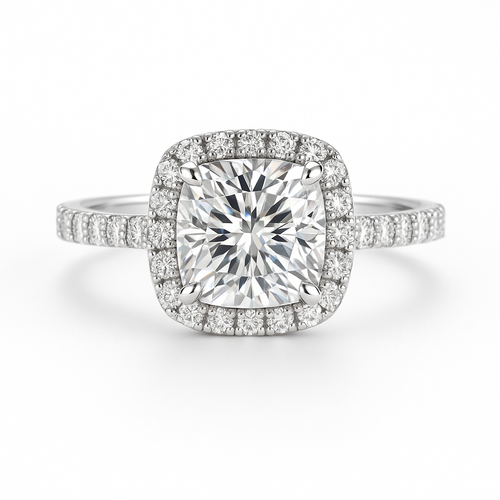 Anel Bianca Halo Moissanite