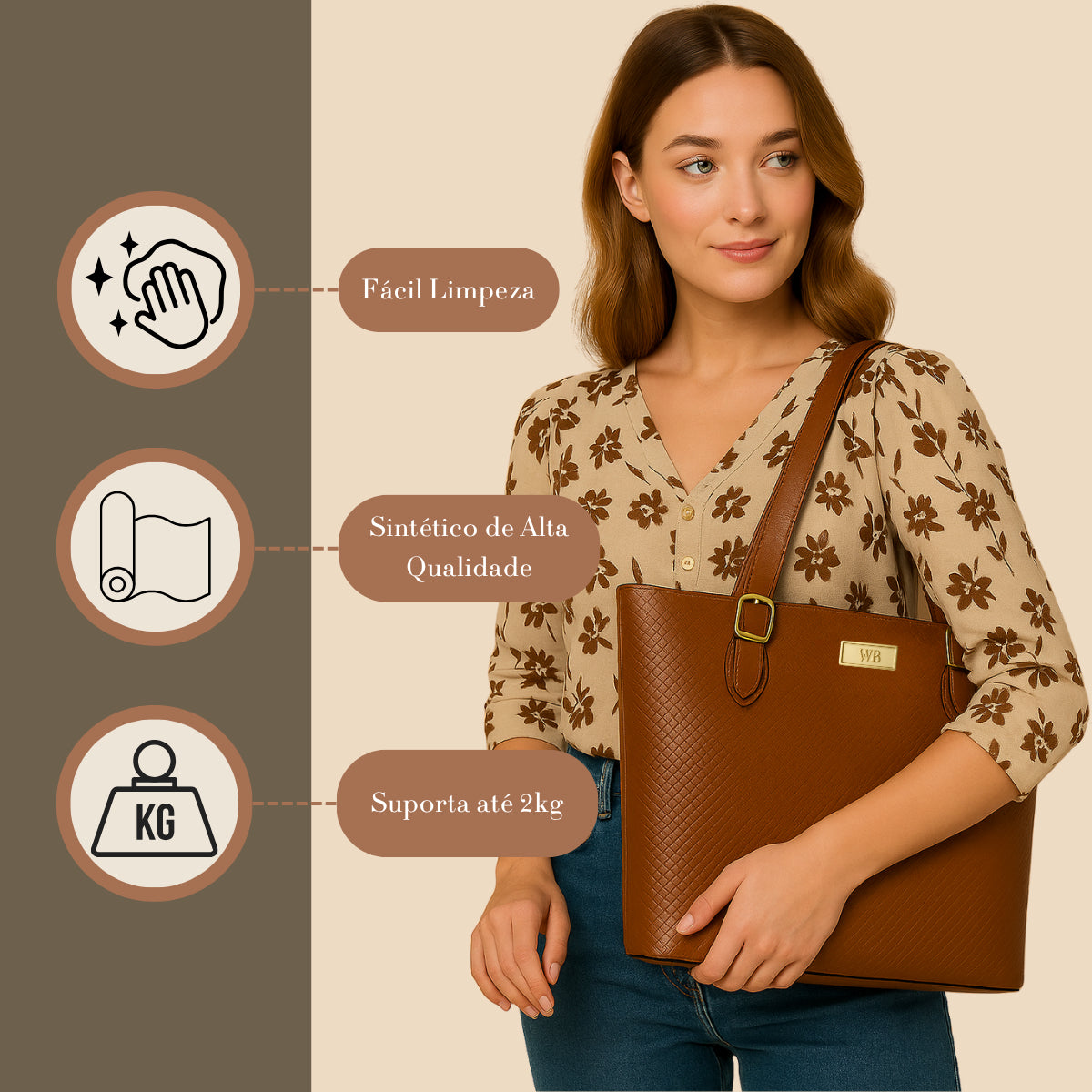 Bolsa Valentina Viena Grande Premium + Necessaire