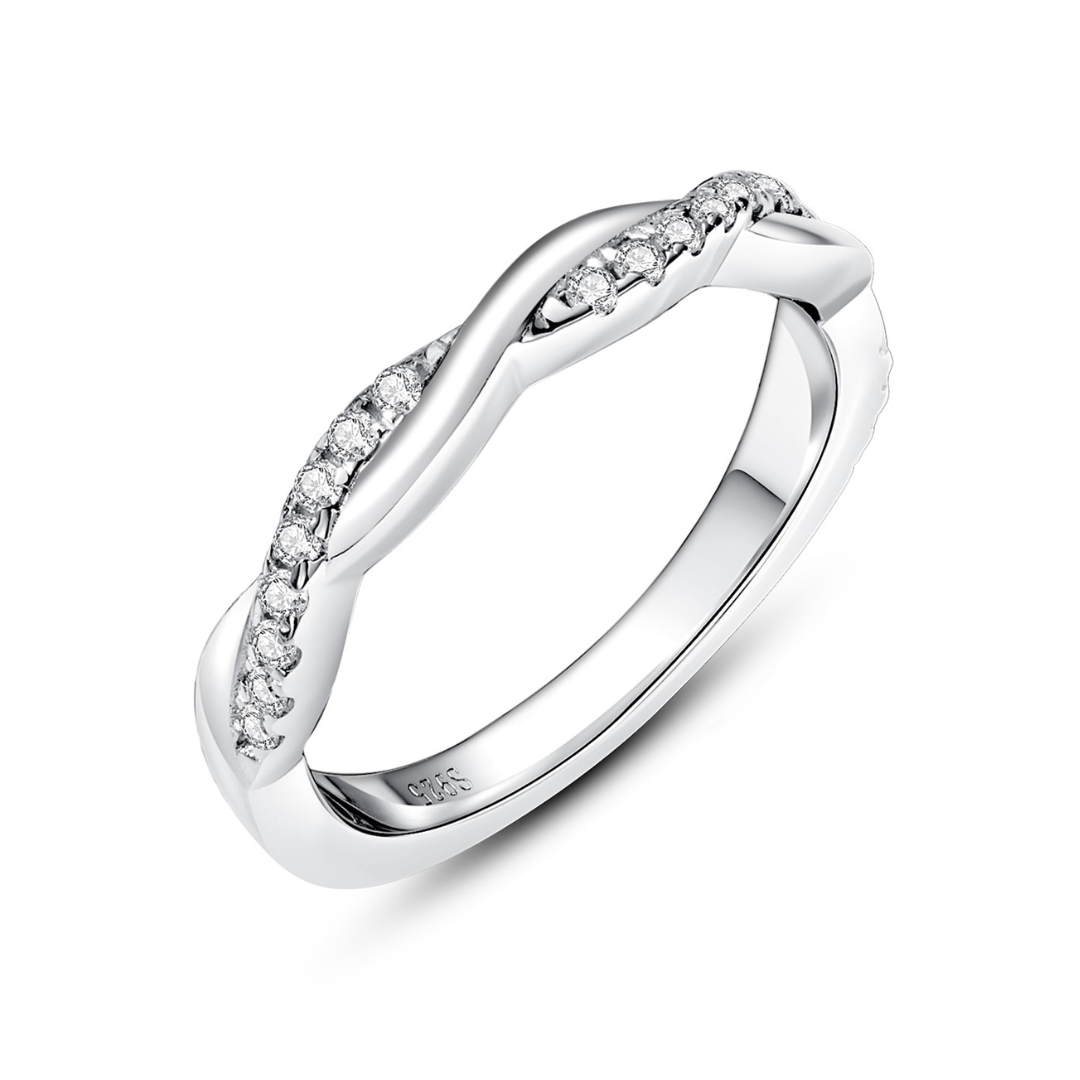 Meia Aliança Cross Moissanite