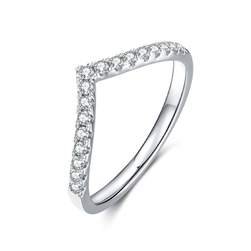 Meia Aliança Coração Moissanite