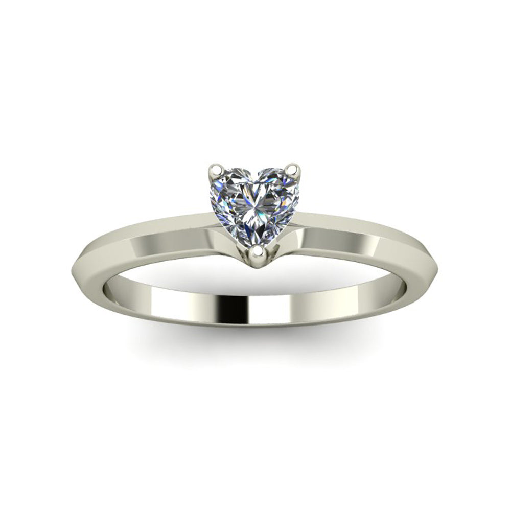 Anel de noivado com diamante de coração Gênova
