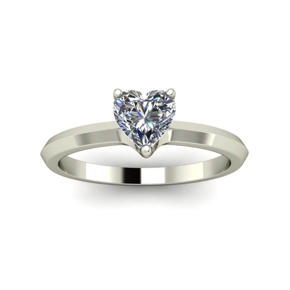Anel de noivado com diamante de coração Gênova