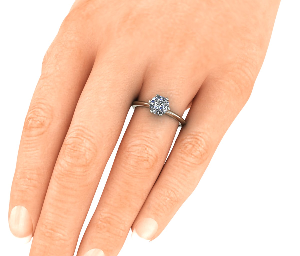 Anel de noivado com diamante Mônaco