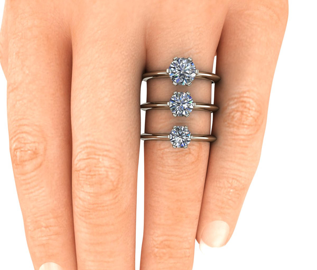 Anel de noivado com diamante Mônaco