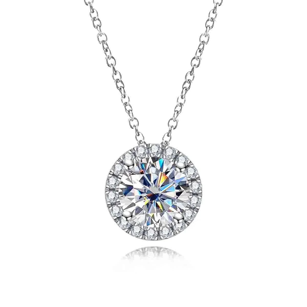 Colar Round Moissanite
