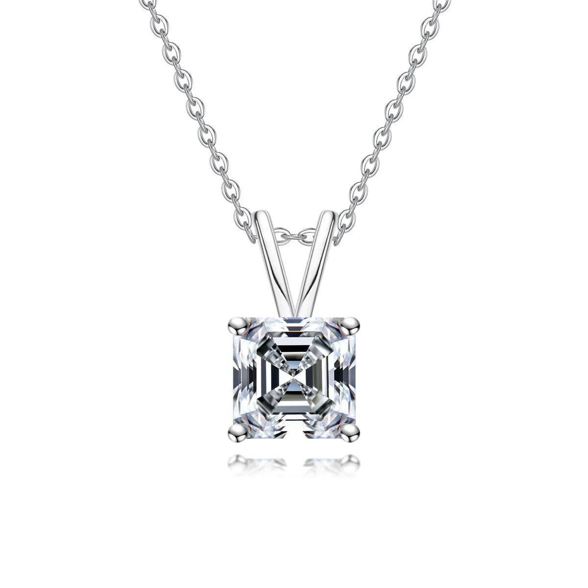 Colar Asscher Moissanite