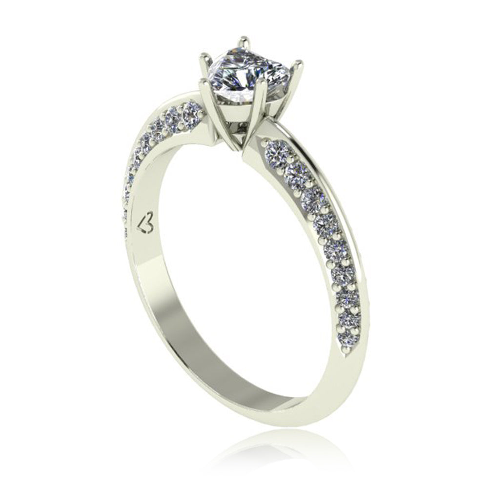 Anel de noivado com diamante de coração Vicenza