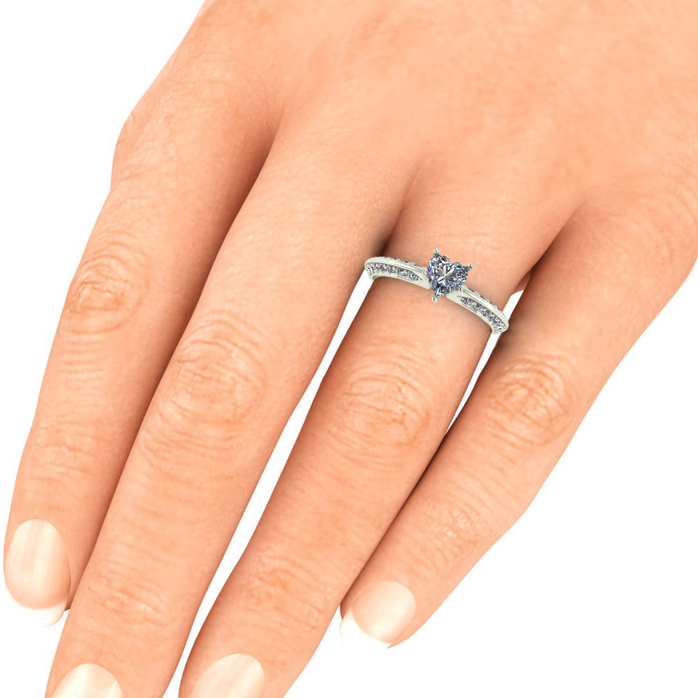 Anel de noivado com diamante de coração Vicenza