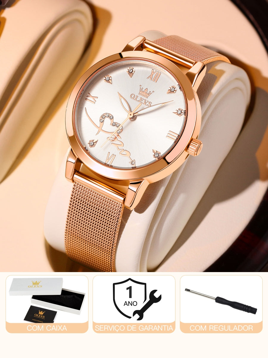 Relógio feminino Bella Viena coleção Olevs