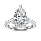 Anel Flower Pear Moissanite