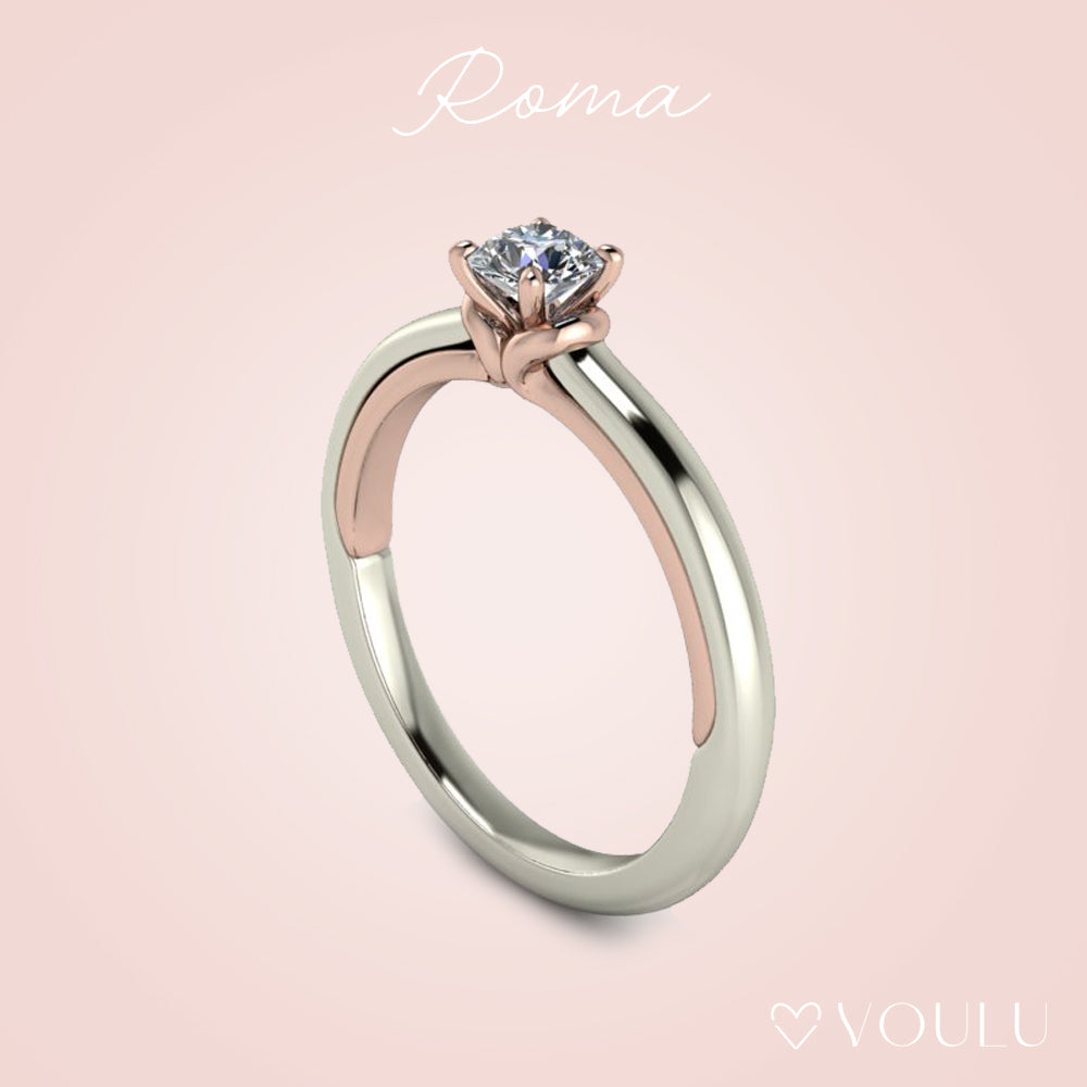 Anel de noivado com diamante Roma