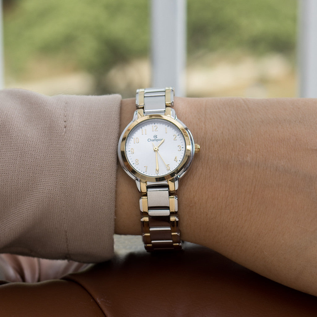 Relógio Feminino coleção Champion & Conjunto Colar e Brincos